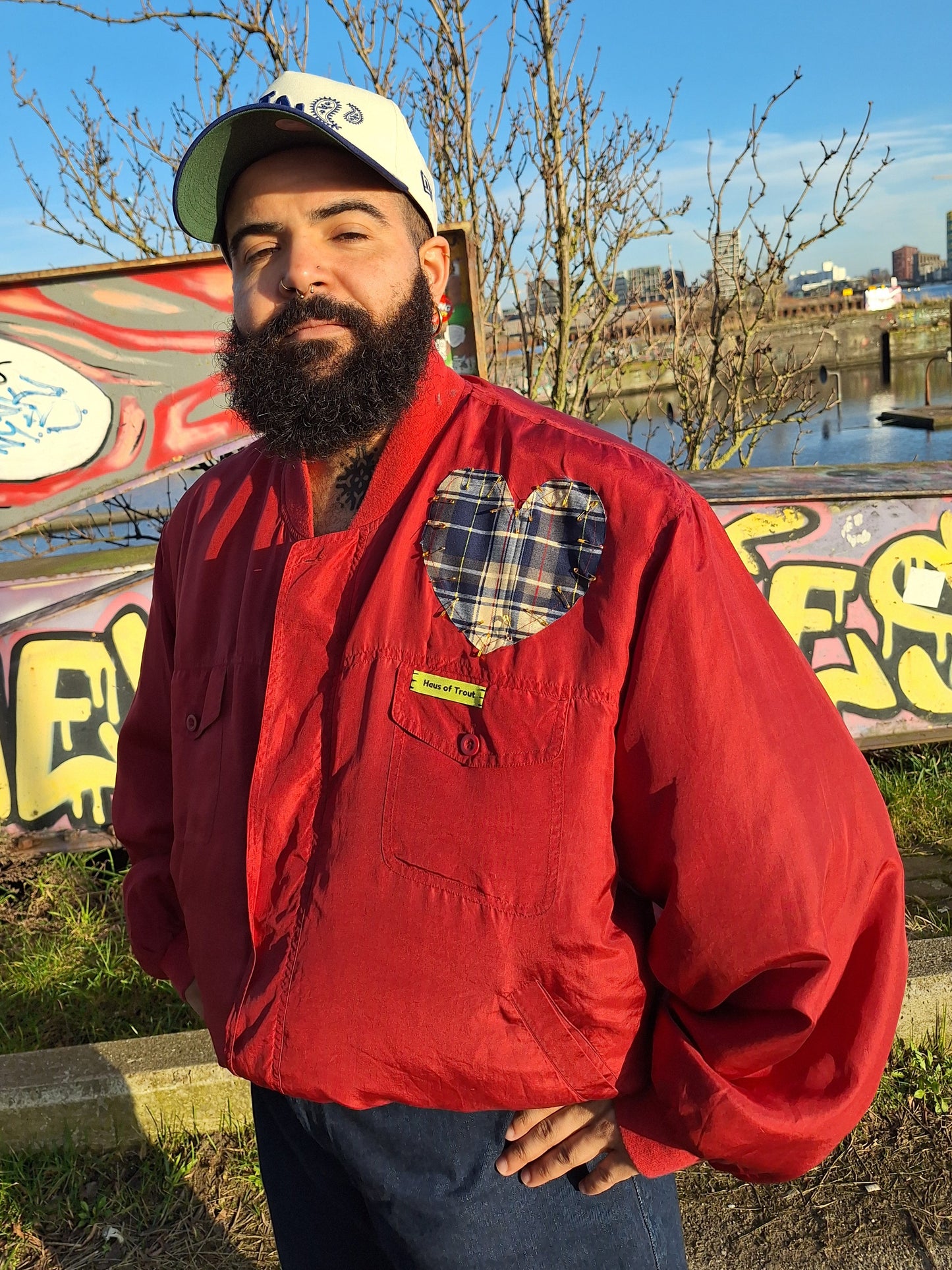 Pierced Heart Silk Bomber Jacket