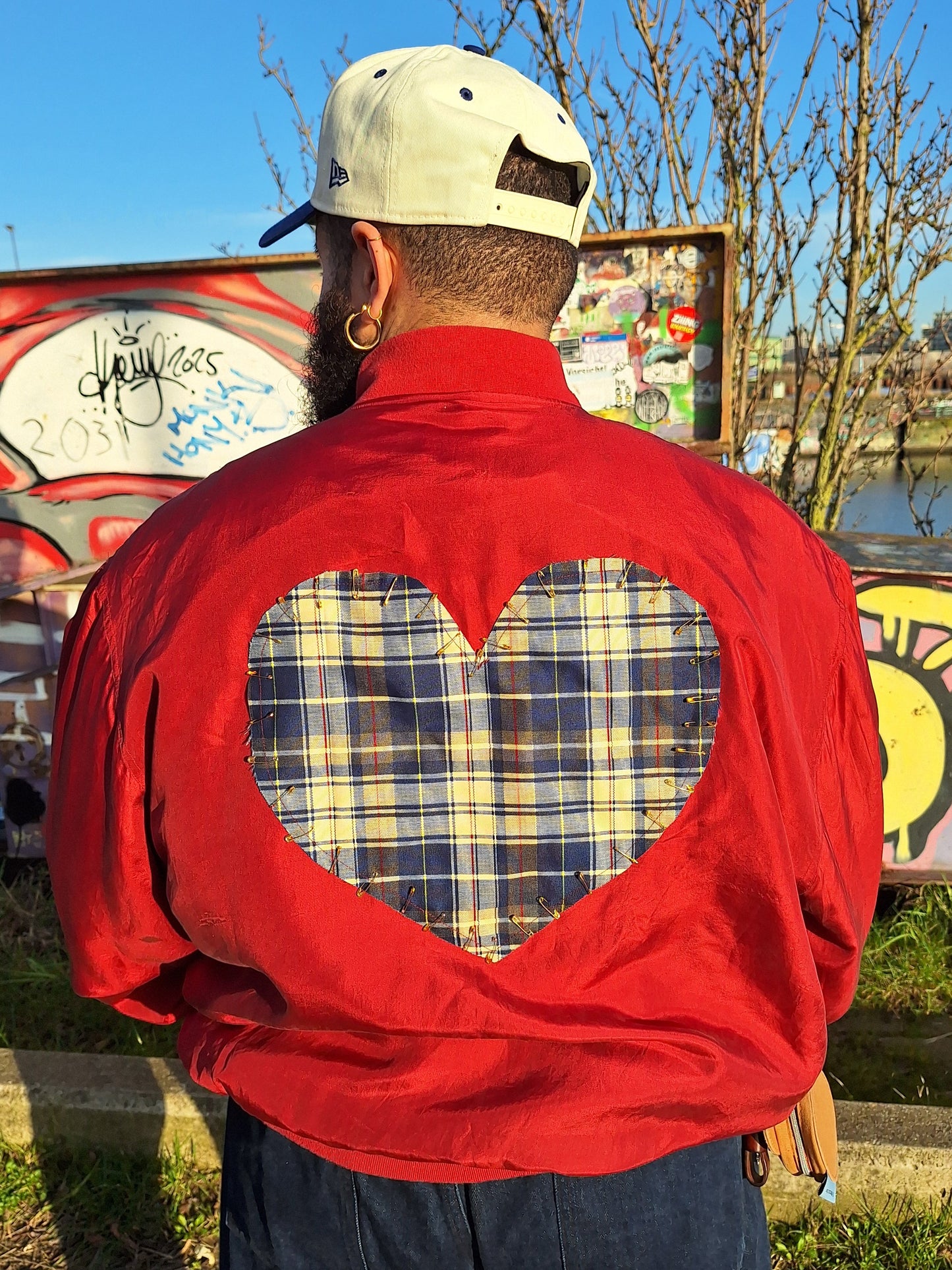 Pierced Heart Silk Bomber Jacket