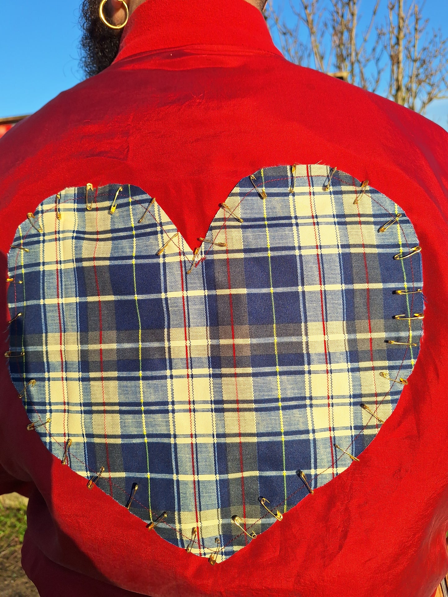 Pierced Heart Silk Bomber Jacket