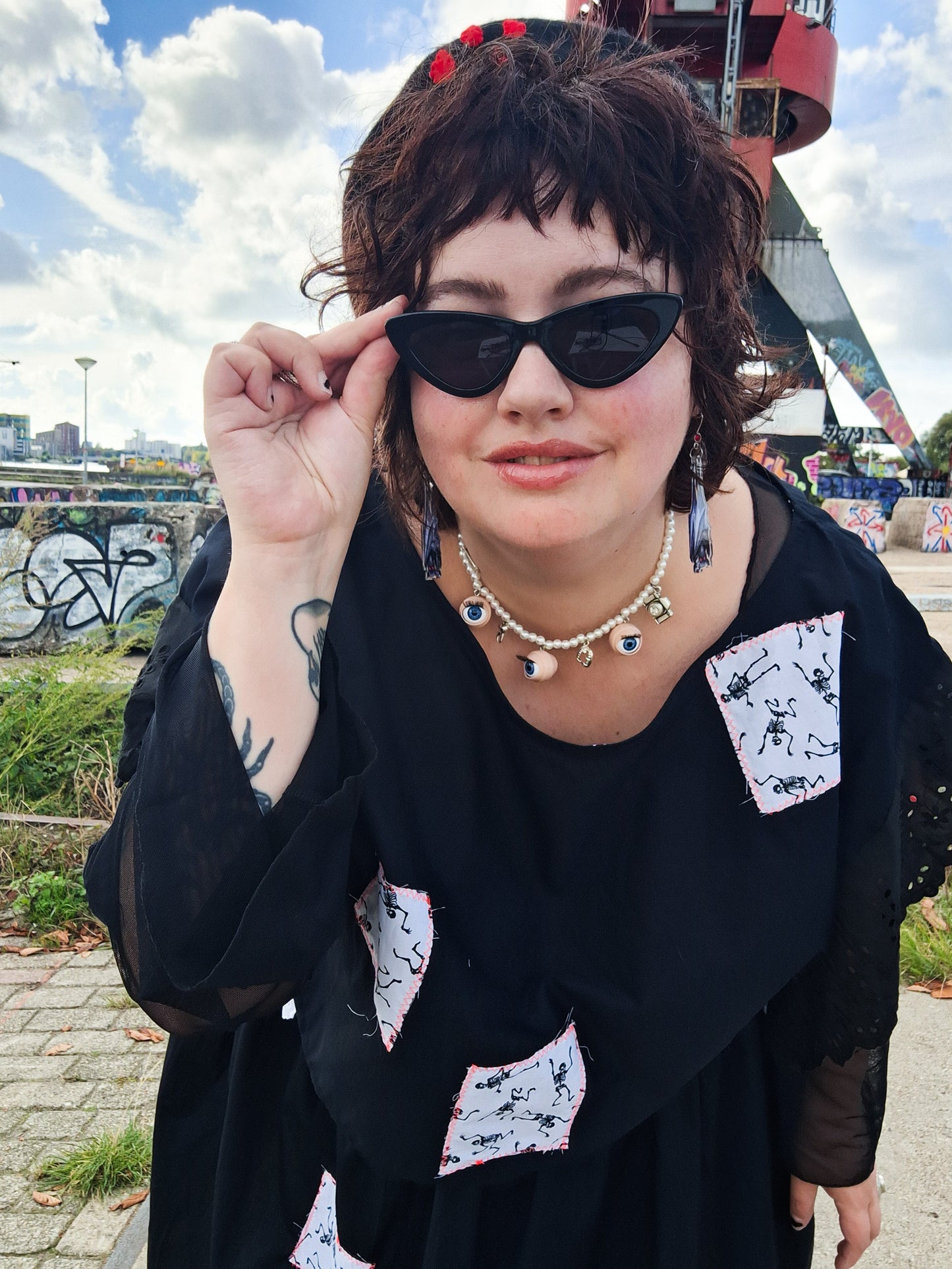 Spooky Skeletons Top and Skirt Set