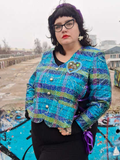 Peacock Silk Corset Jacket
